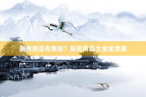 厨房用品有哪些？厨房用品大全全泄漏